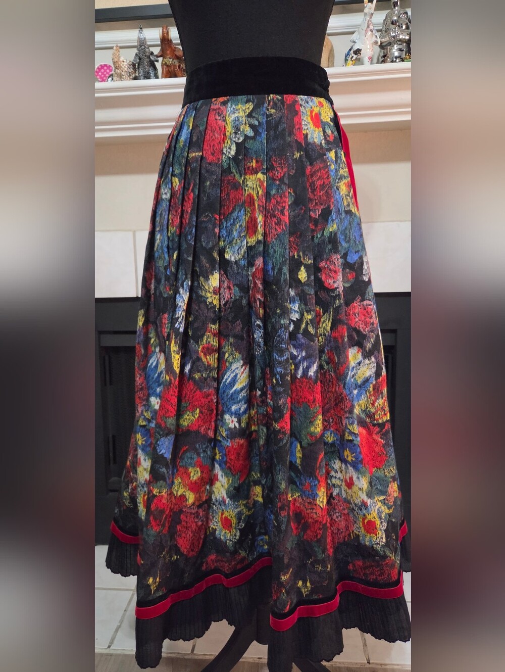​✨ Vintage Helene Straßer Austrian Floral Wool Tapestry Maxi Skirt ✨